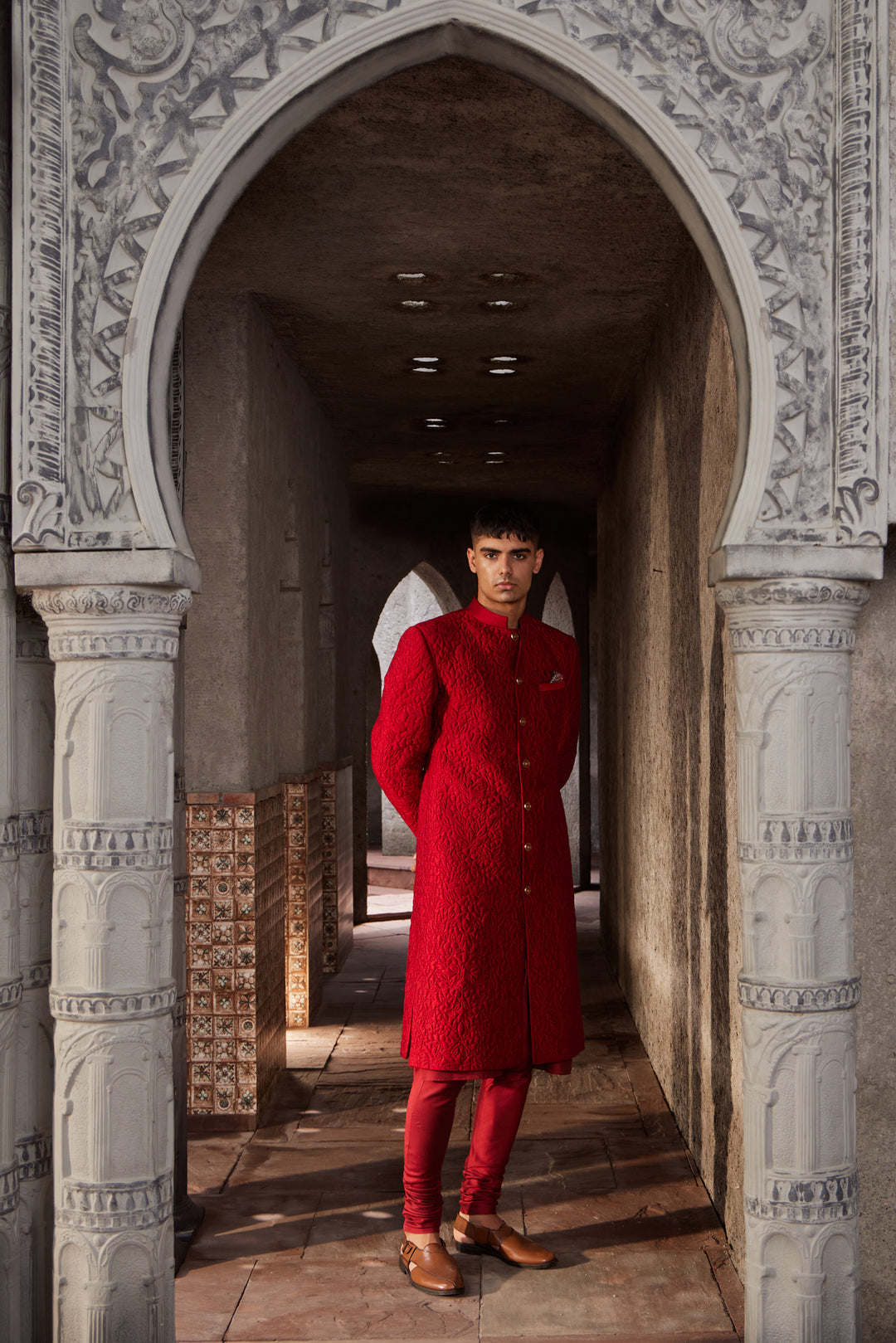 Maroon Sherwani
