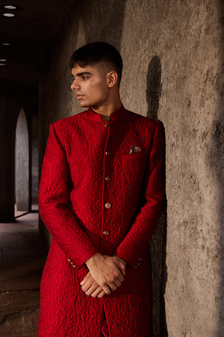Maroon Sherwani