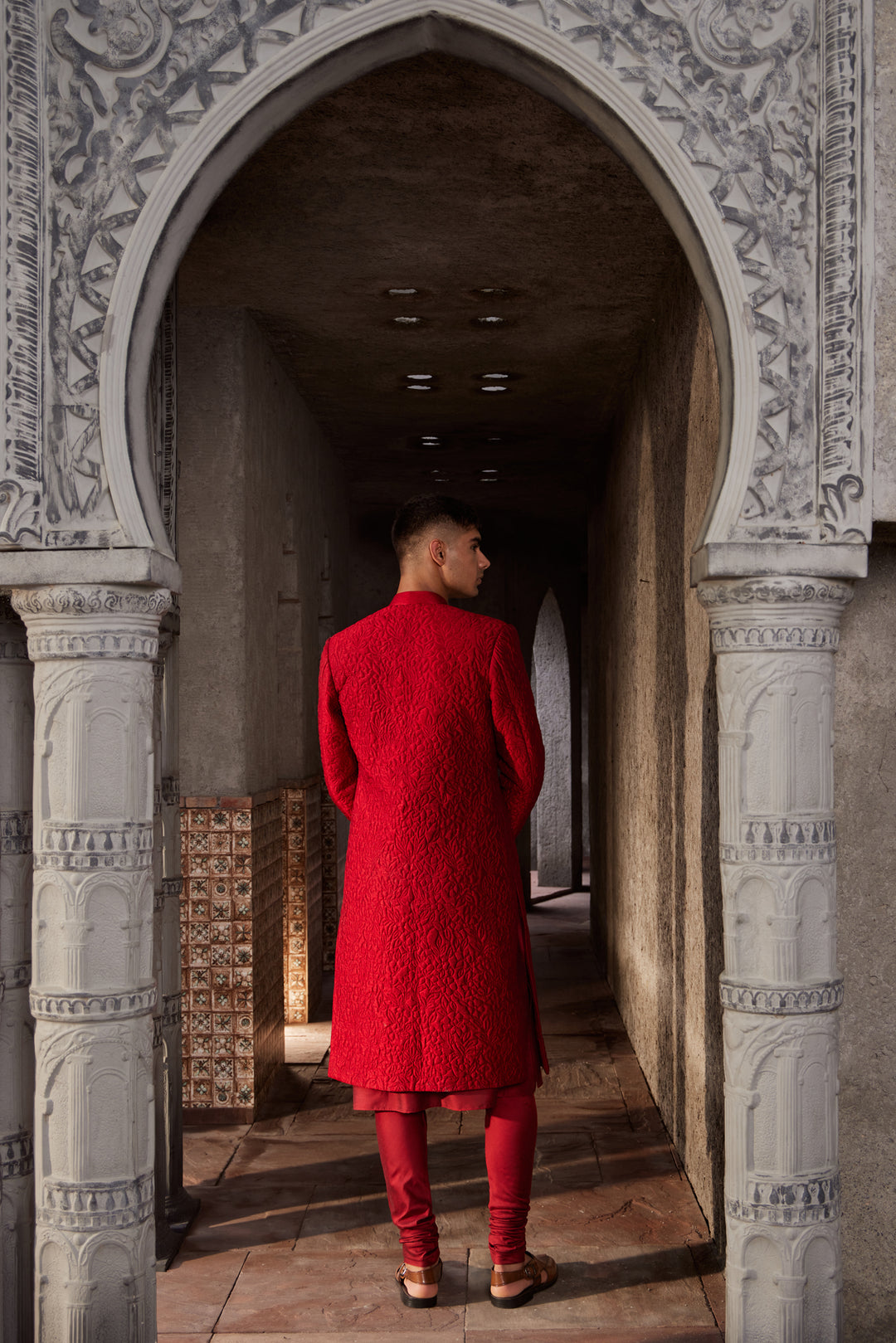 Maroon Sherwani