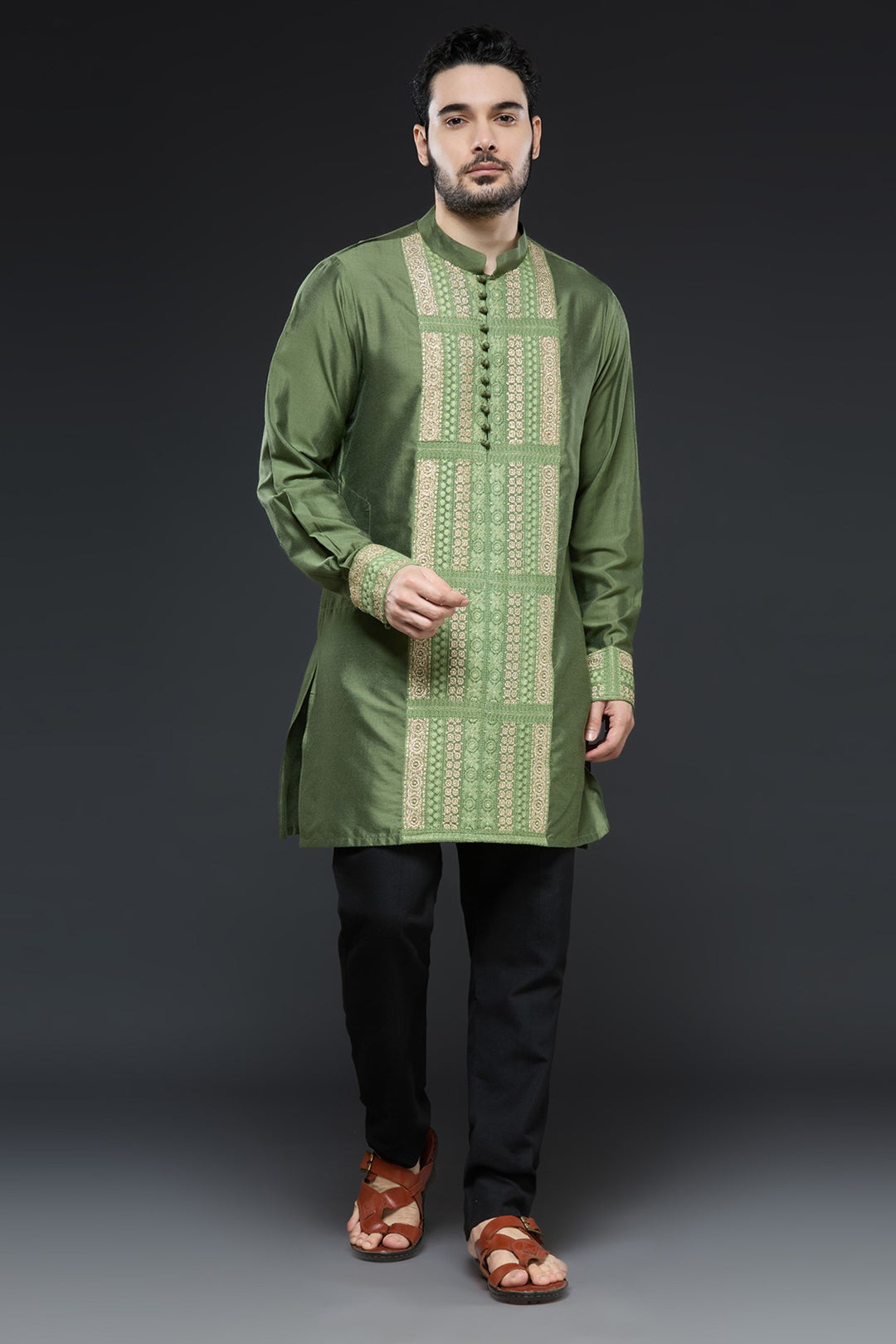 Emerald Green Velvet Jodhpur Jacket Set