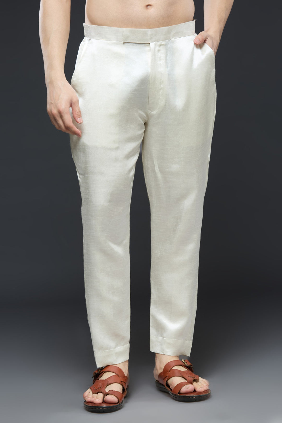 Ivory Linen Tissue Vest Floral Set