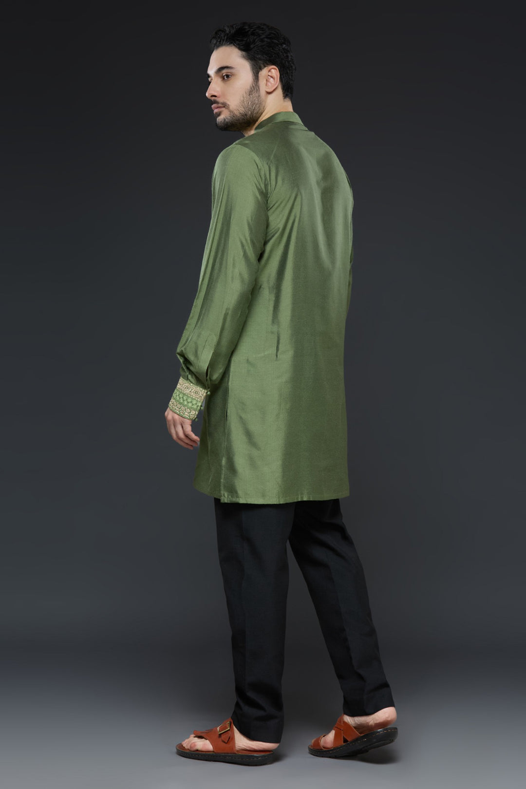 Emerald Green Velvet Jodhpur Jacket Set