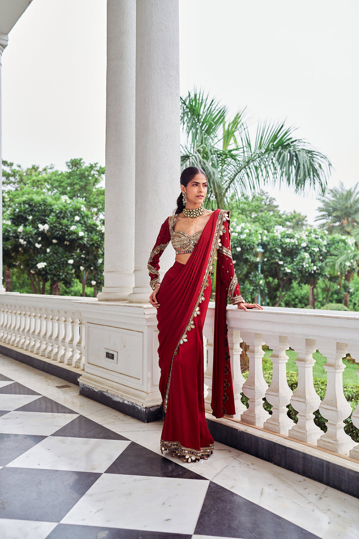 Laal Harsh Saree Set