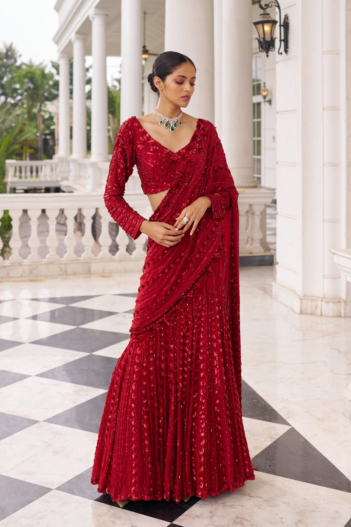 Surkh Umang Laal Saree Set