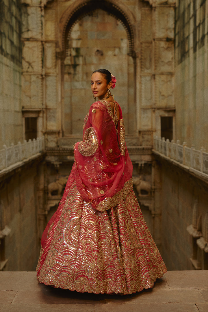 Rust Vaani Lehenga