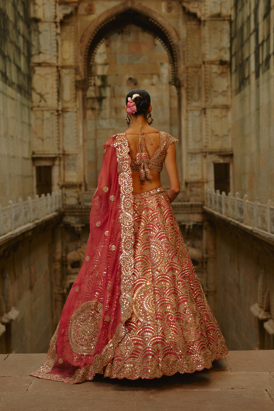 Rust Vaani Lehenga