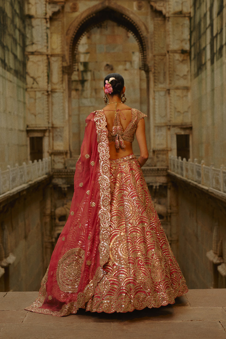 Rust Vaani Lehenga