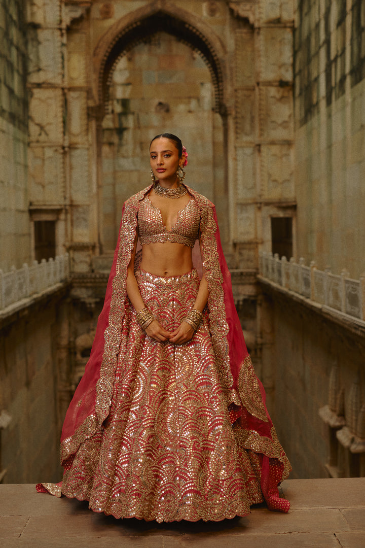 Rust Vaani Lehenga