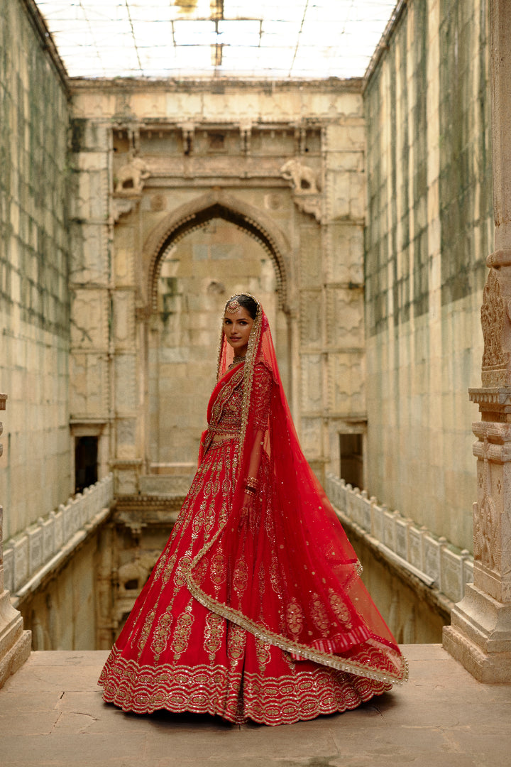 Red Mira Lehenga