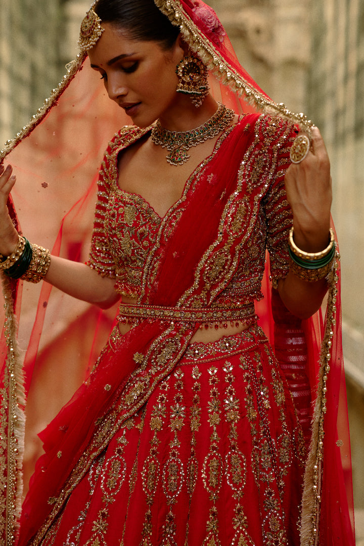 Red Mira Lehenga