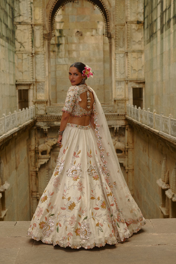 Cream Gota Lehenga