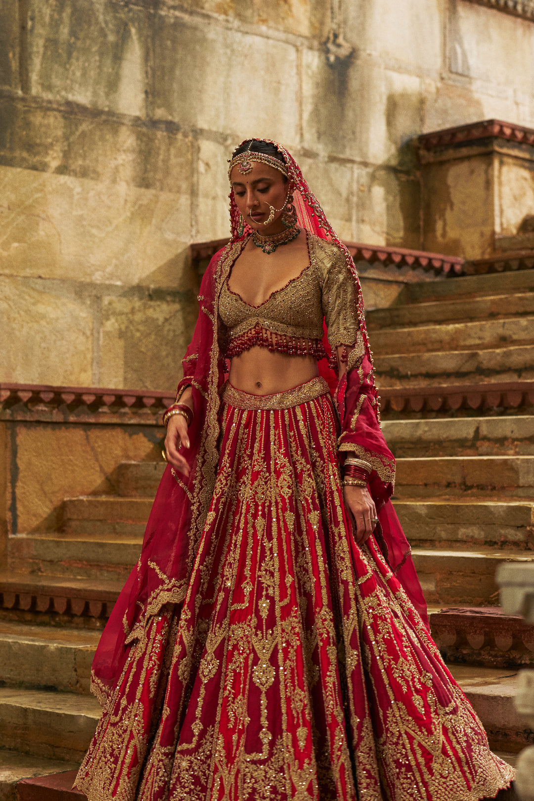 Maroon Myra Lehenga