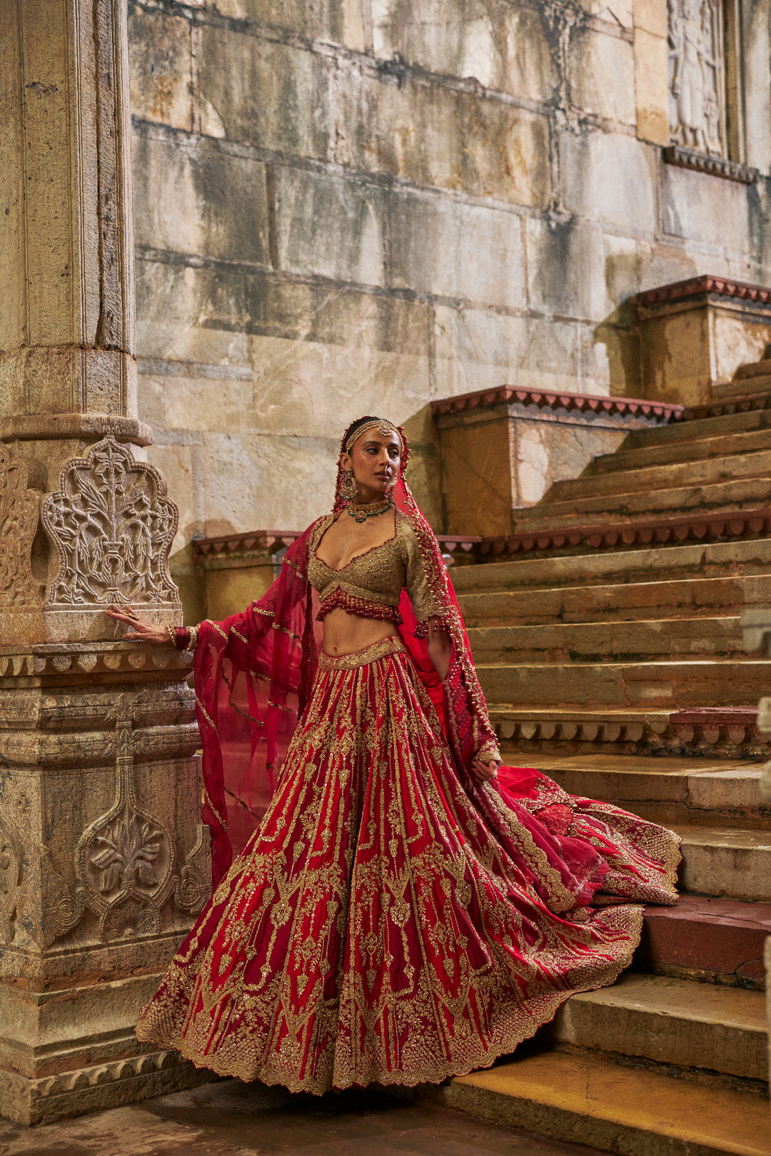 Maroon Myra Lehenga