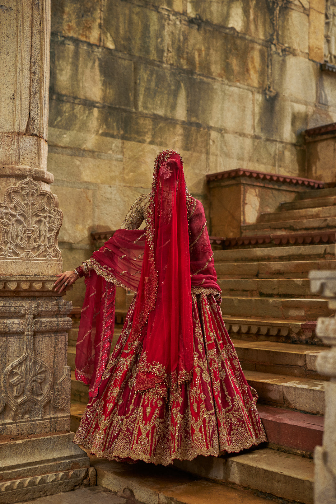 Maroon Myra Lehenga