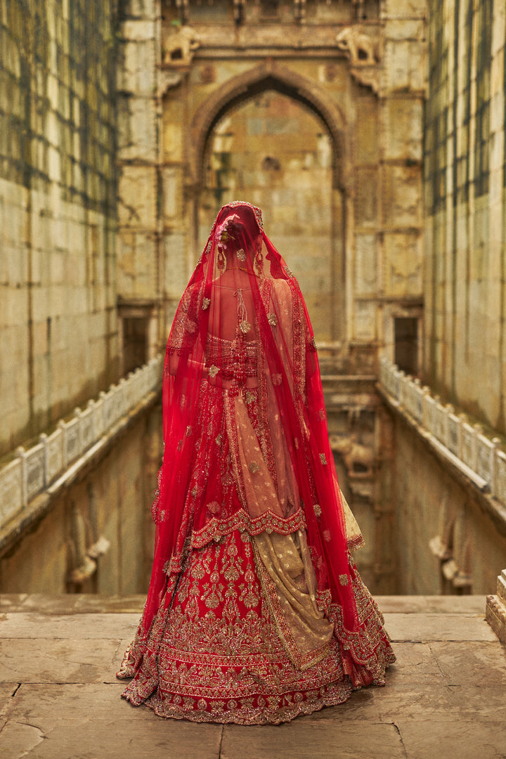 Red-Gold Saanjh Lehenga