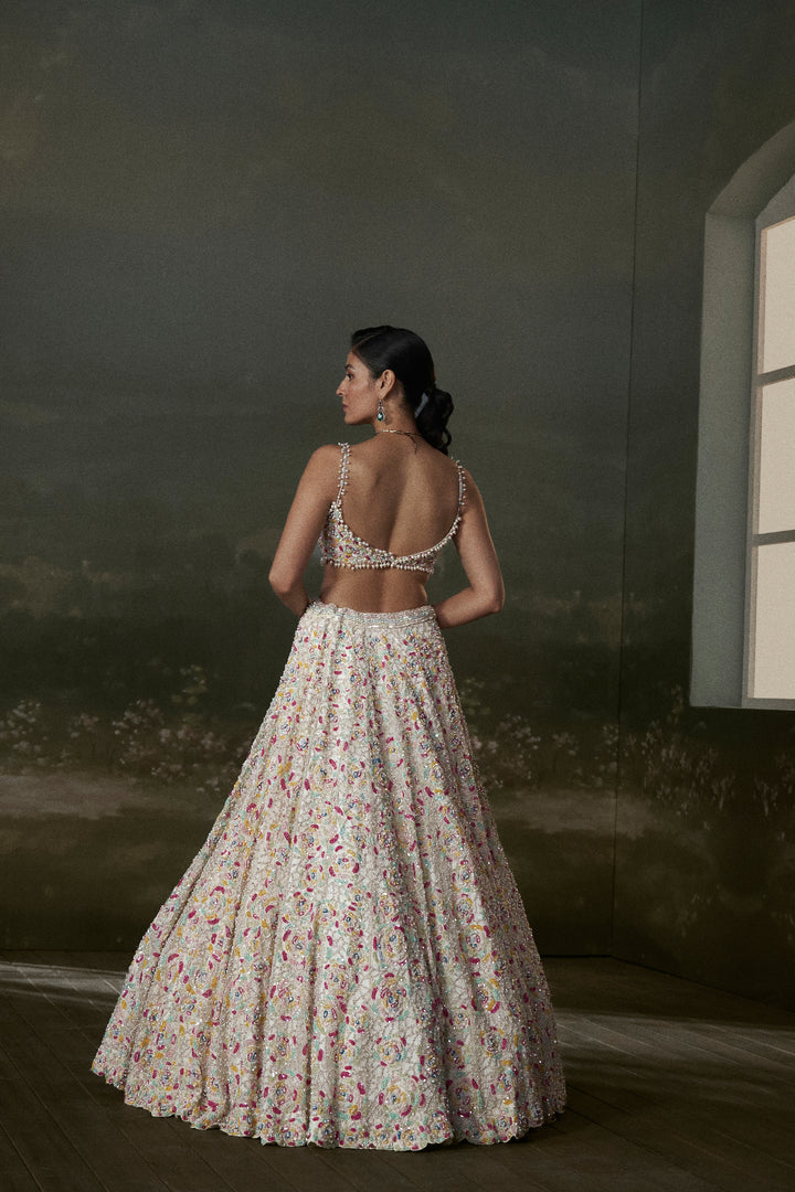 Ivory Multicolored Lehenga Choli Set