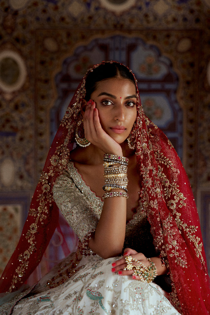 Silver Kashf Lehenga