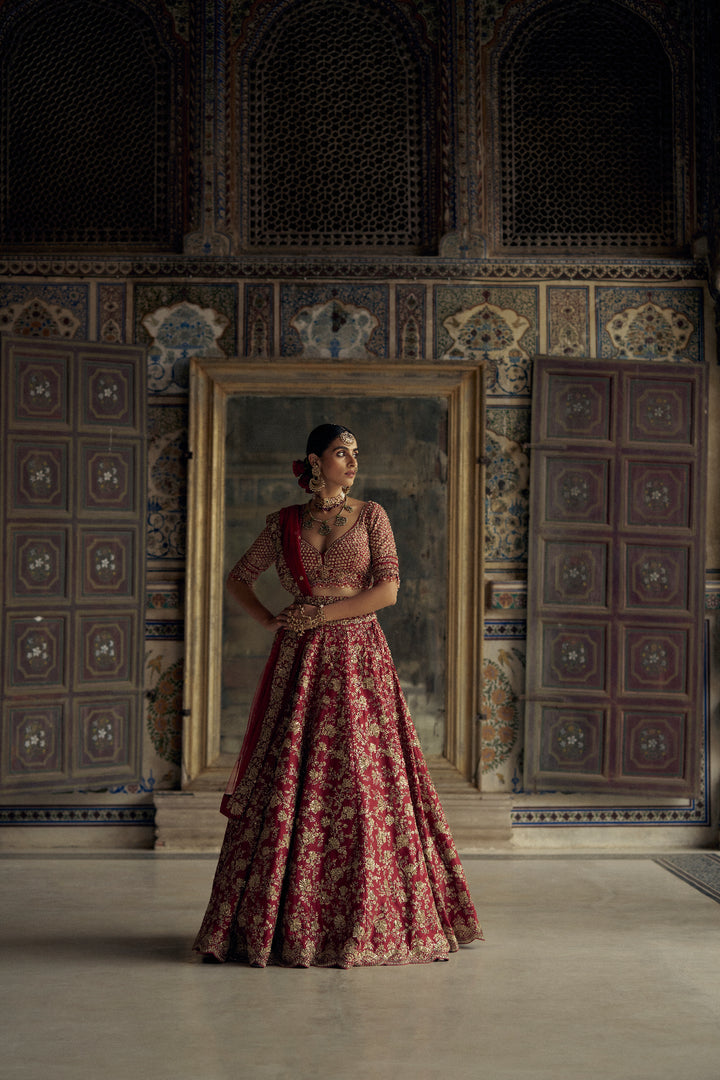 Red Aranya Lehenga