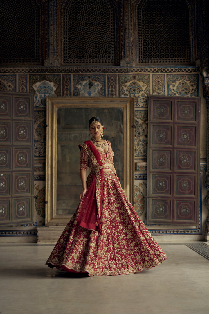 Red Aranya Lehenga
