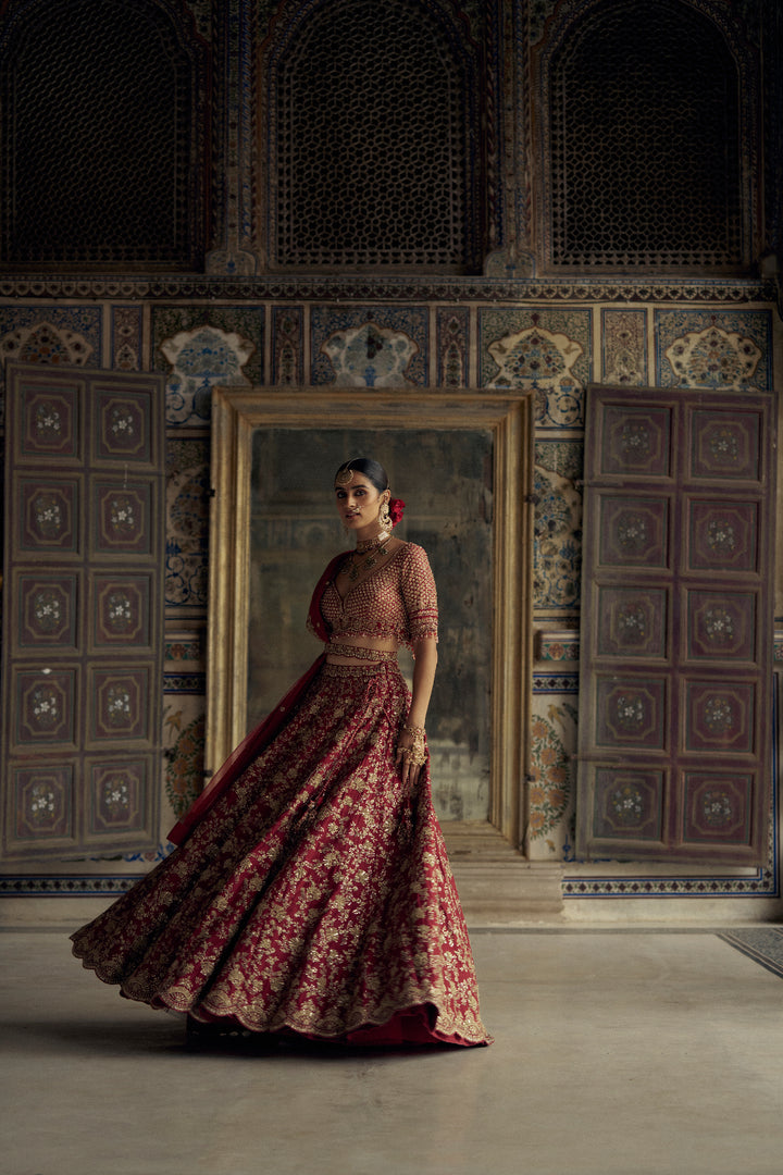 Red Aranya Lehenga