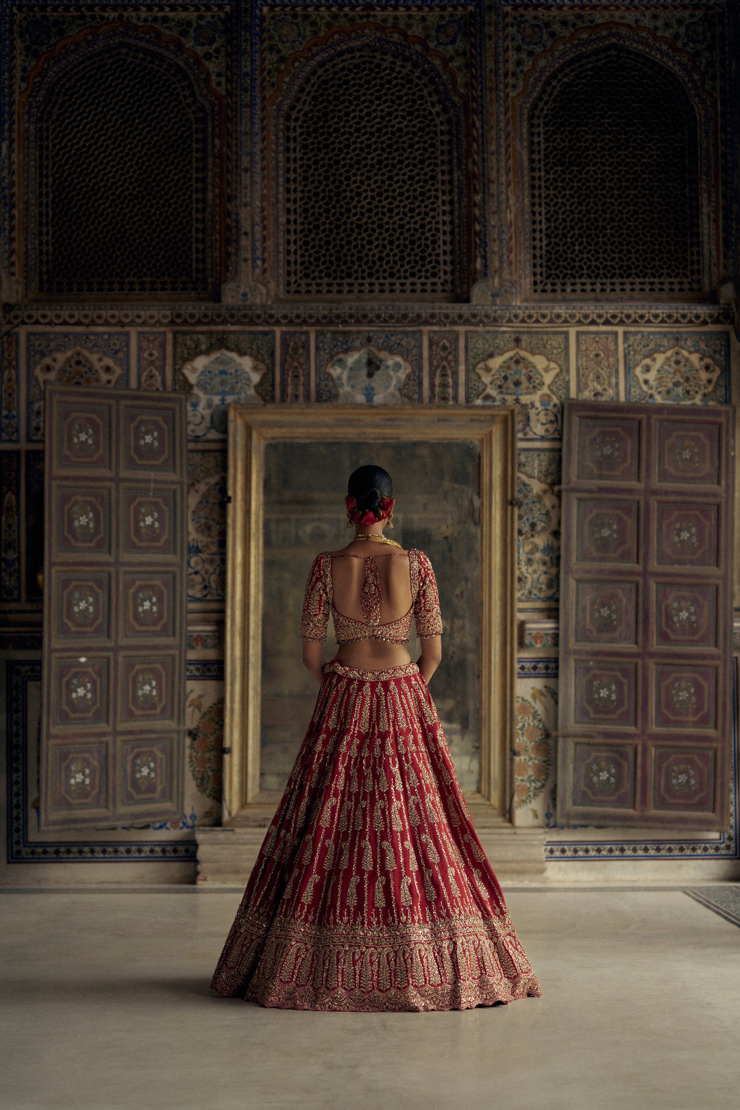 Red Adaa Lehenga