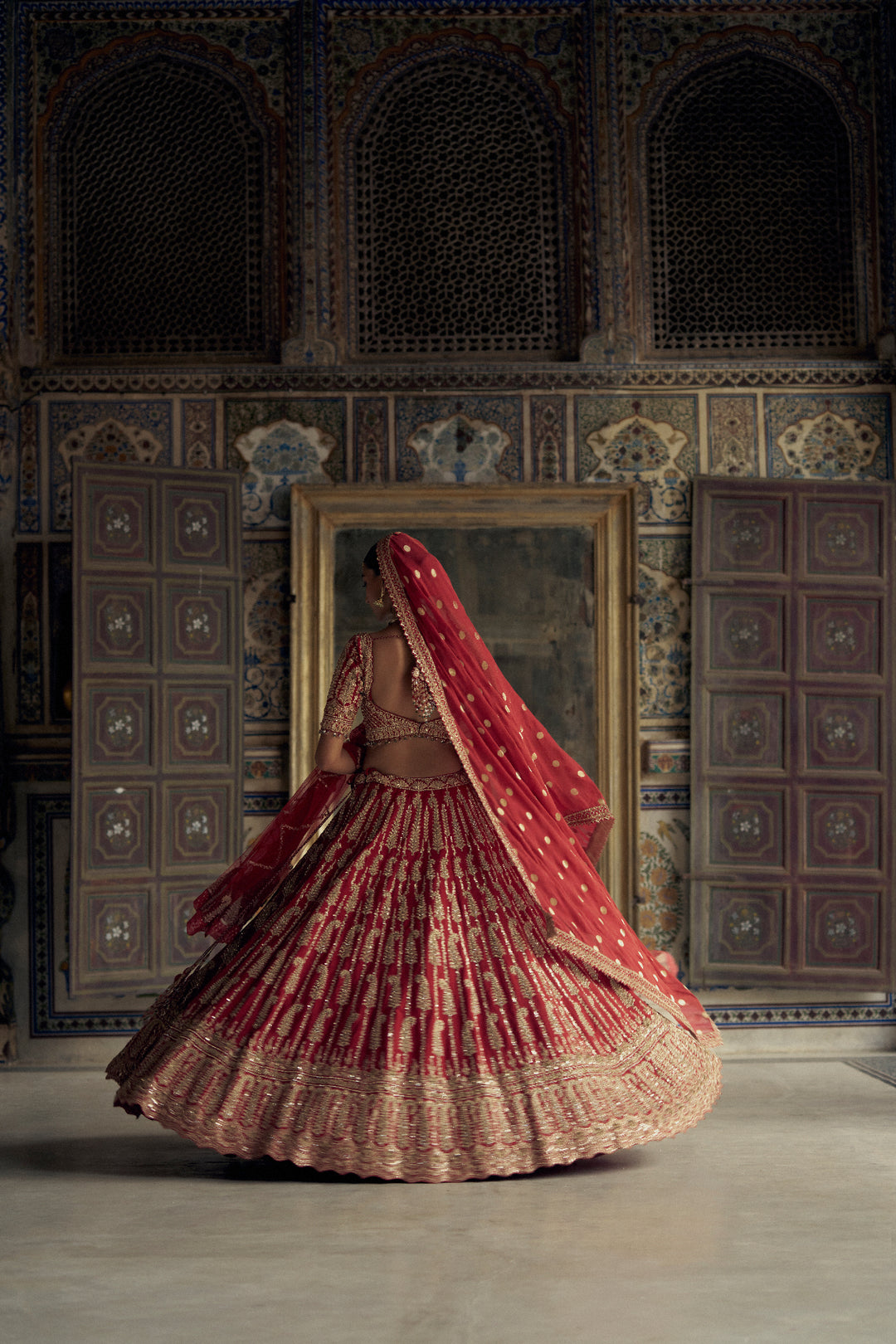 Red Adaa Lehenga