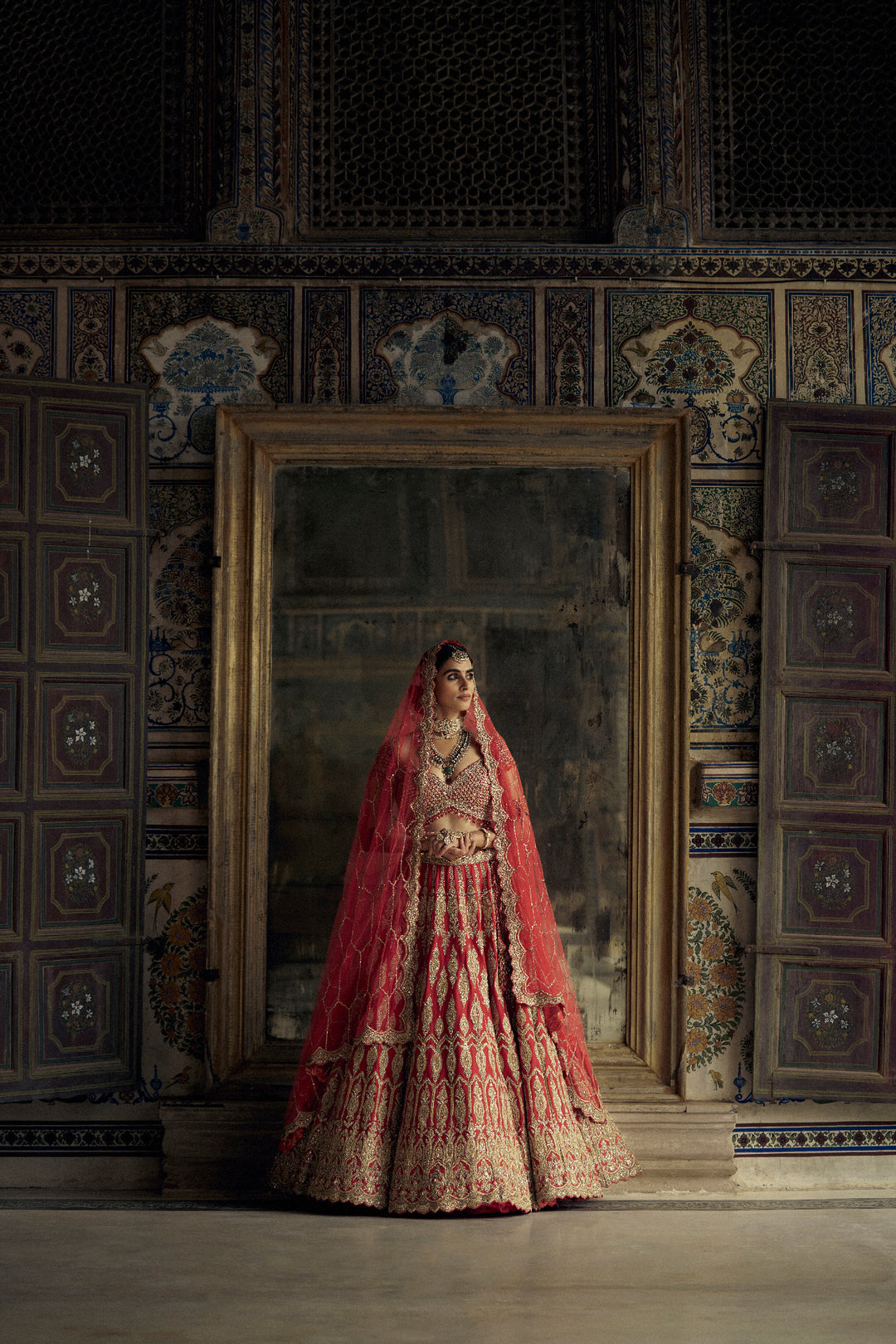 Red Noorani Lehenga
