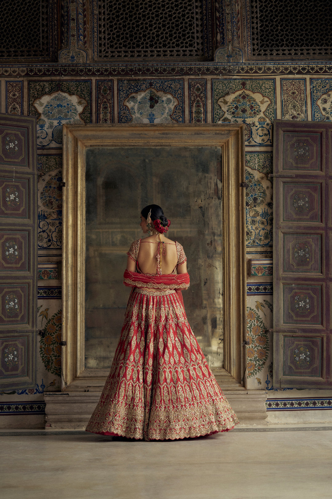 Red Noorani Lehenga