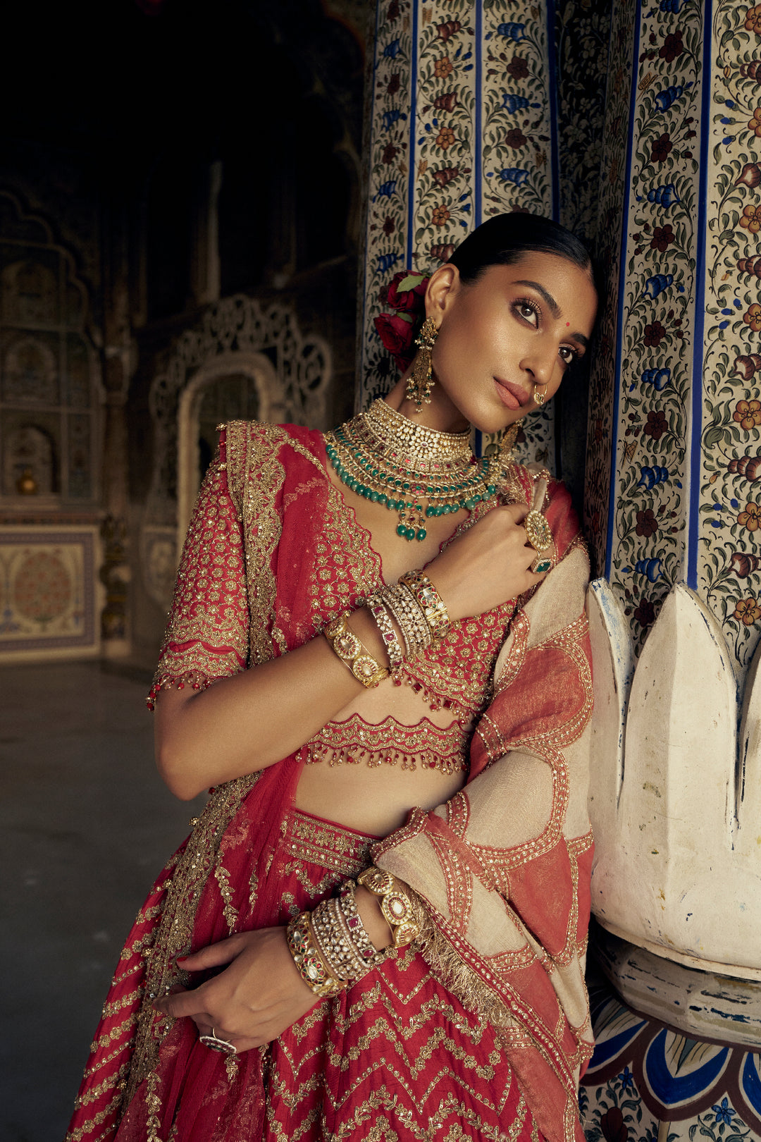 Red Ziya Lehenga