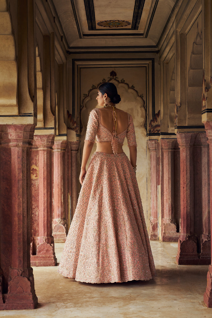 Peach Ruhani Lehenga