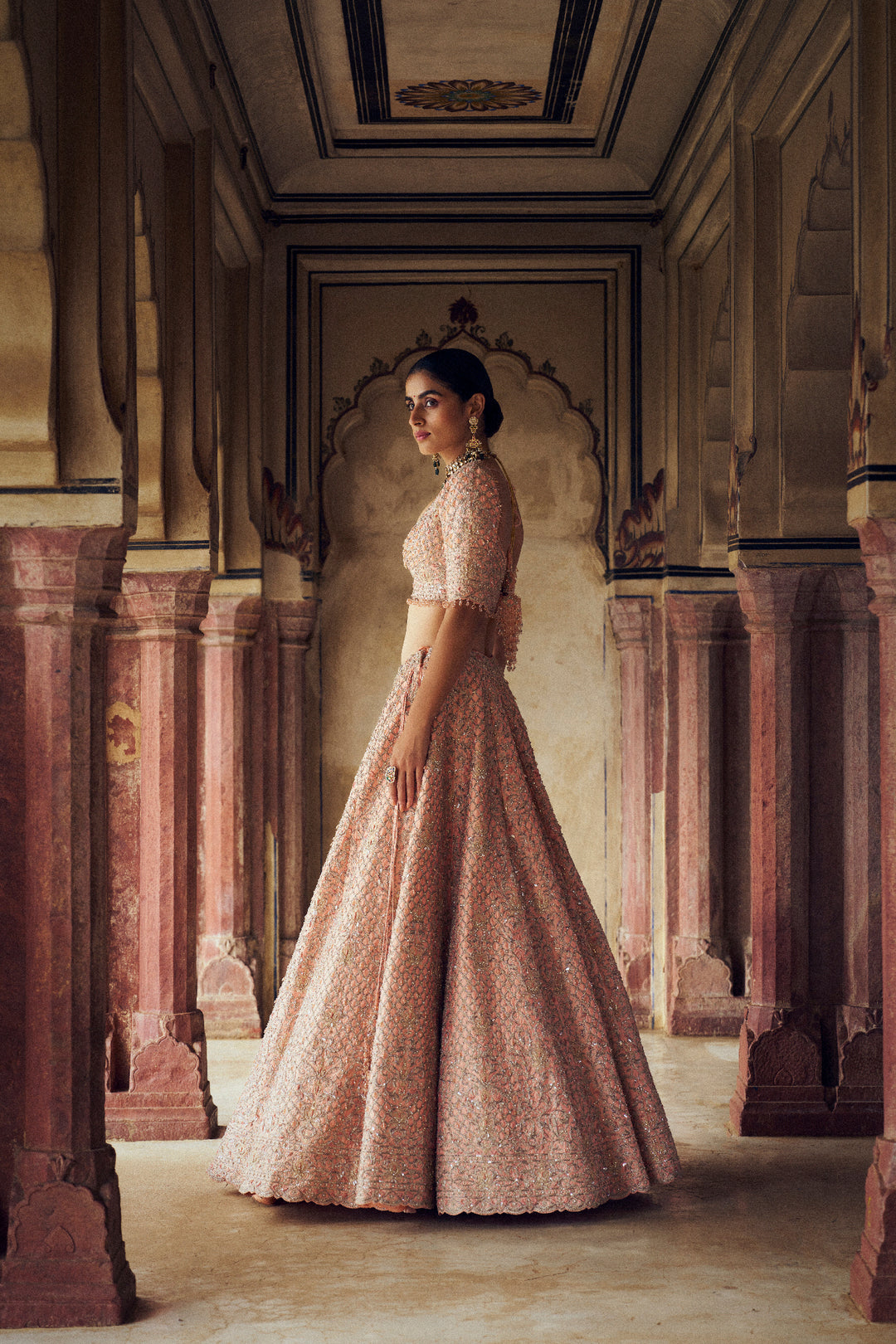Peach Ruhani Lehenga