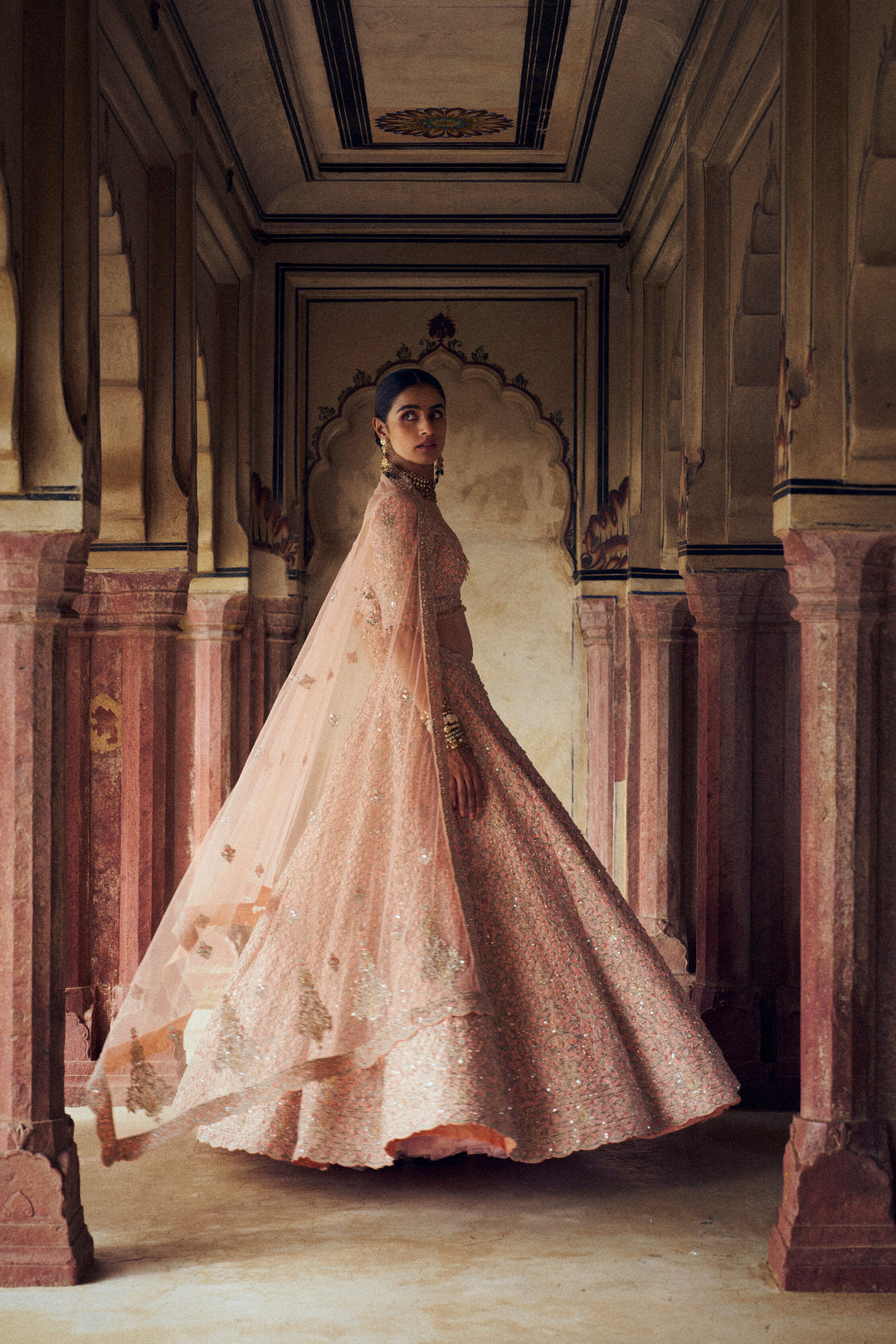 Peach Ruhani Lehenga