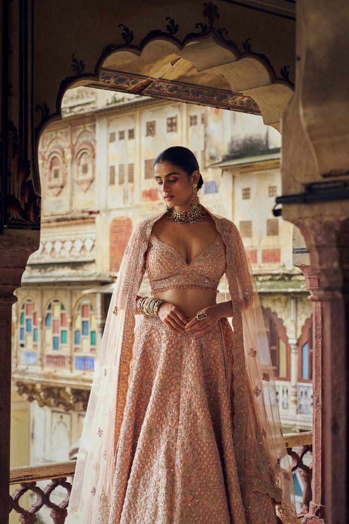 Peach Ruhani Lehenga