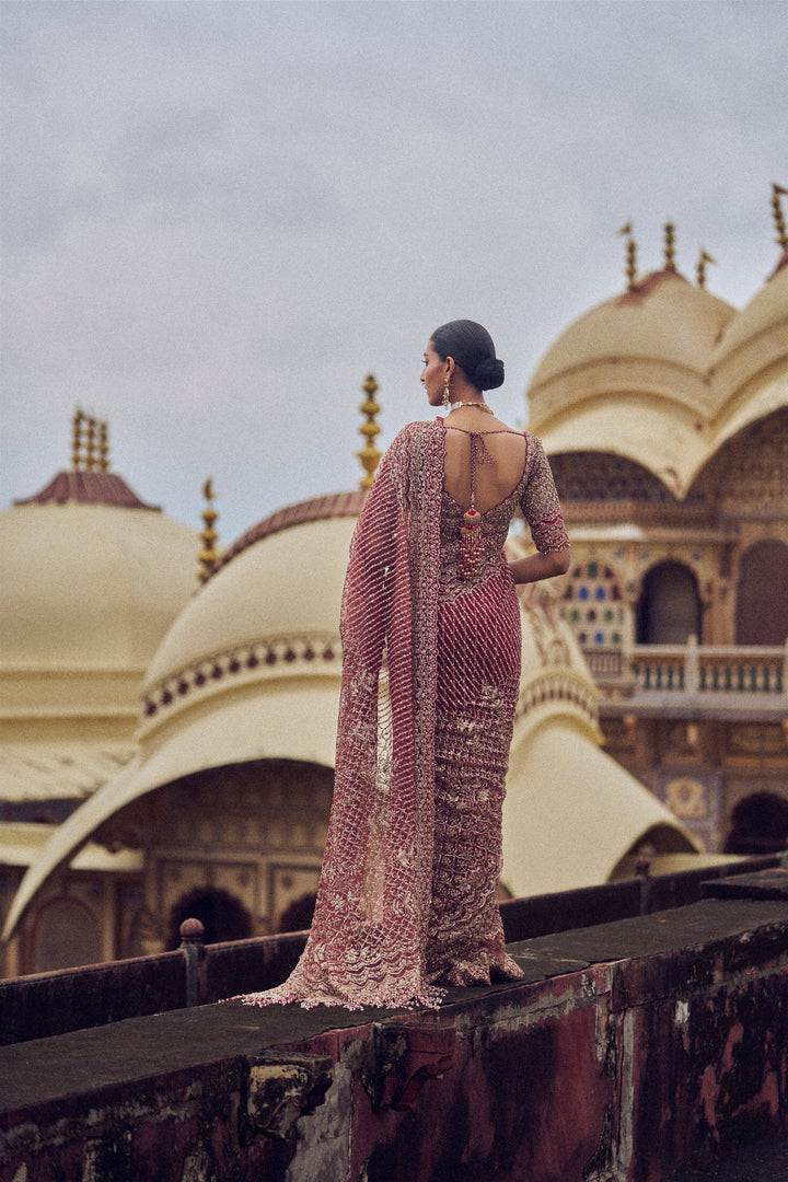 Maroon Chandni Saree