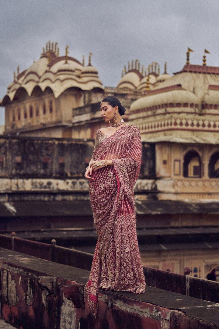 Maroon Chandni Saree