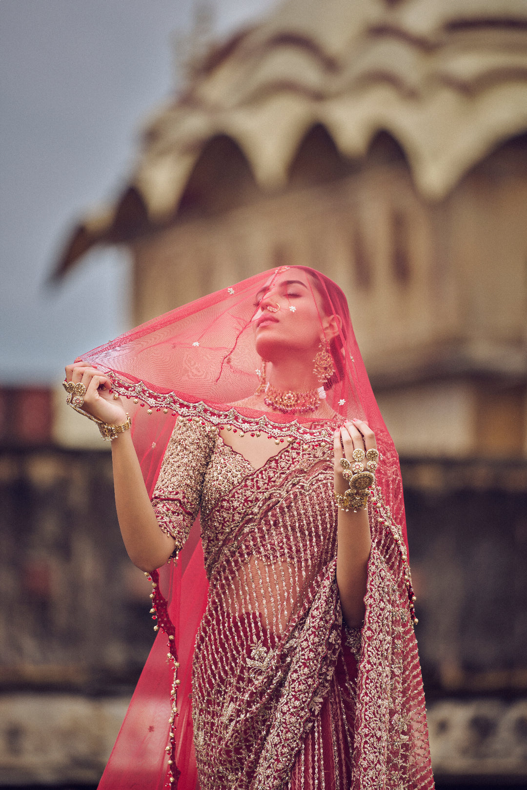 Maroon Chandni Saree