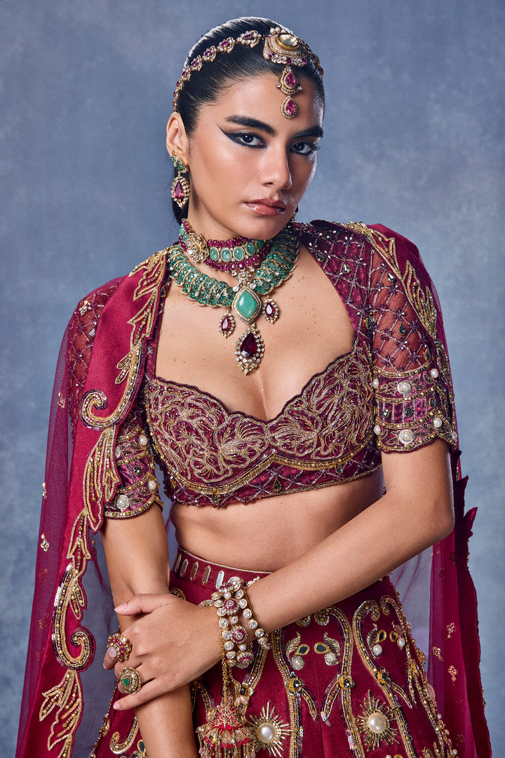 Rouge Devotion - Lehenga Set