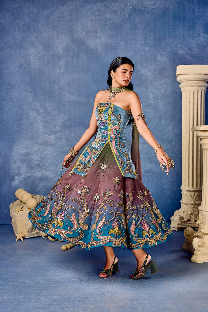Madonna’S Garden - Half Lehenga Set