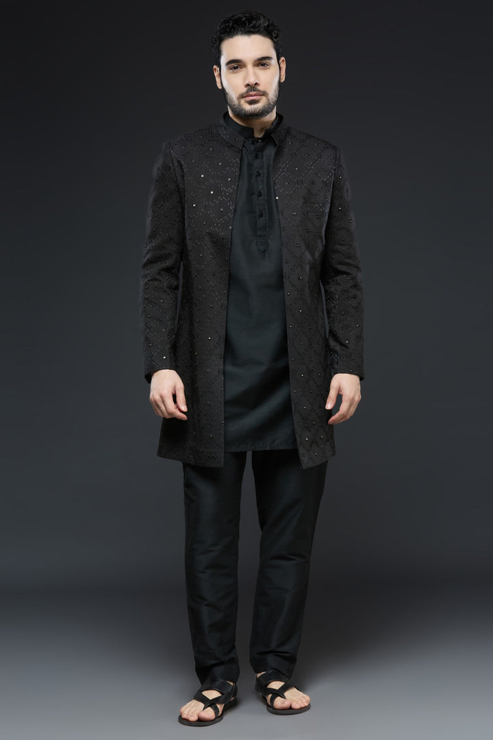 Black Mirror Sherwani Set