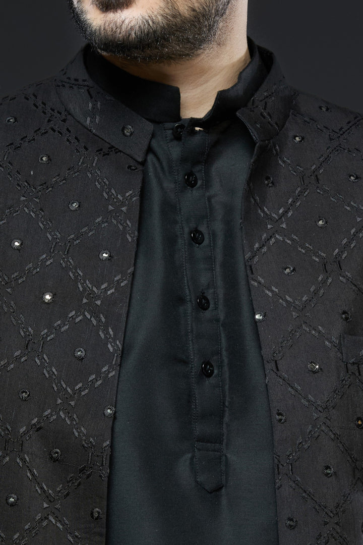 Black Mirror Sherwani Set
