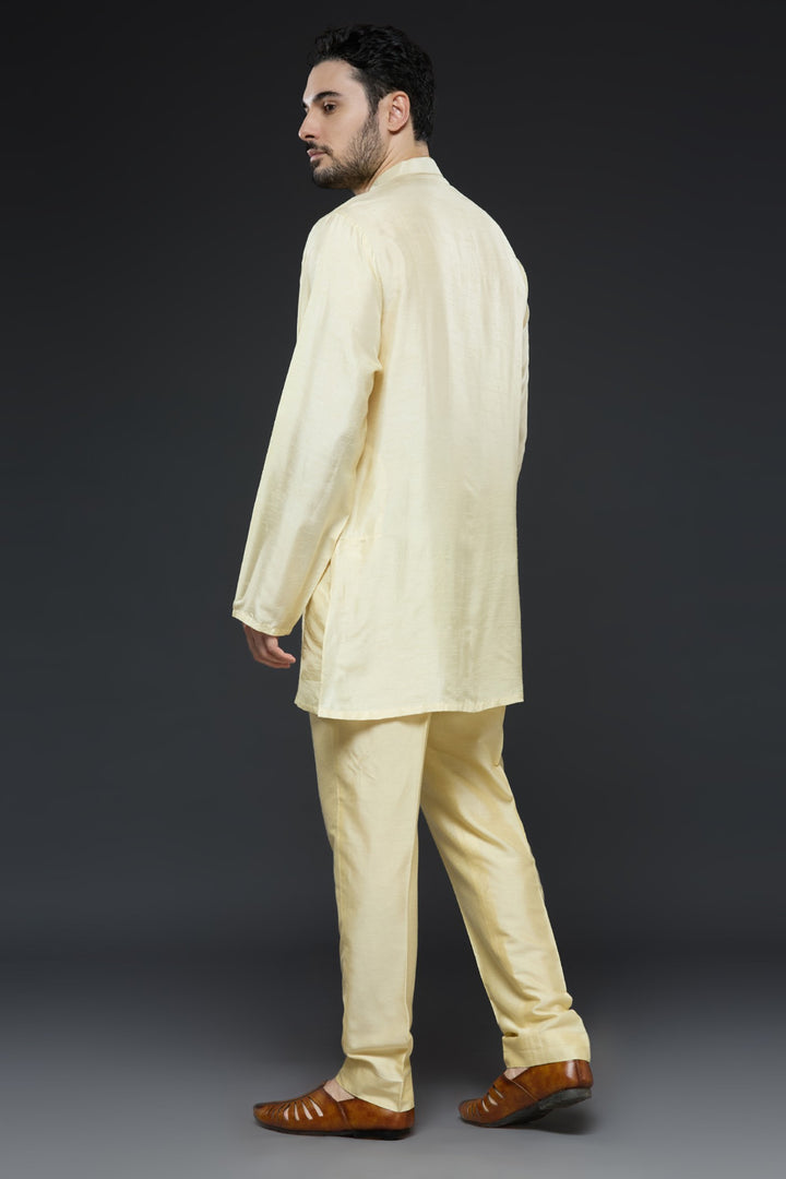 Mustard Lucknowi Sherwani Set