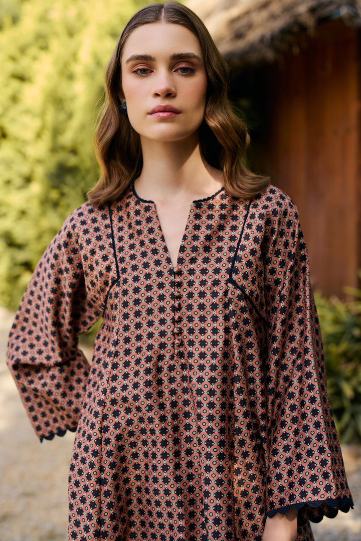Black Geometric Printed