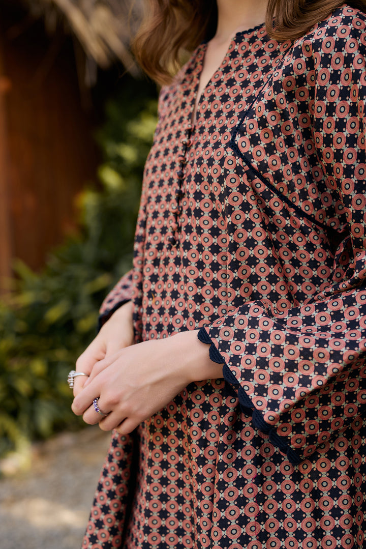 Black Geometric Printed