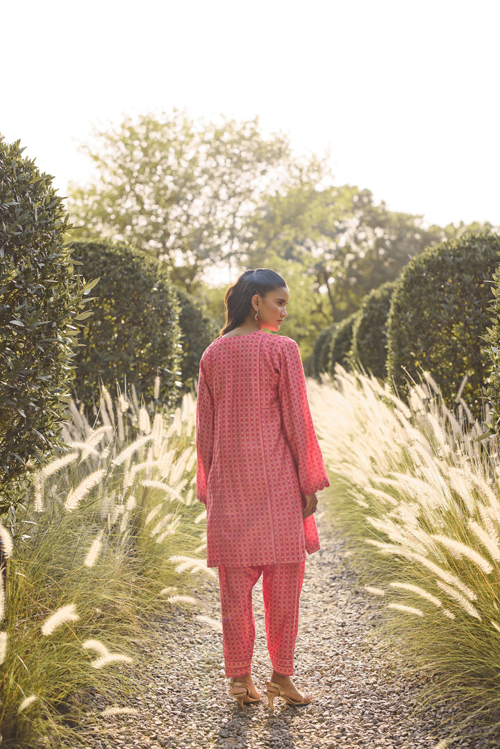 Fuschia Geometric Print