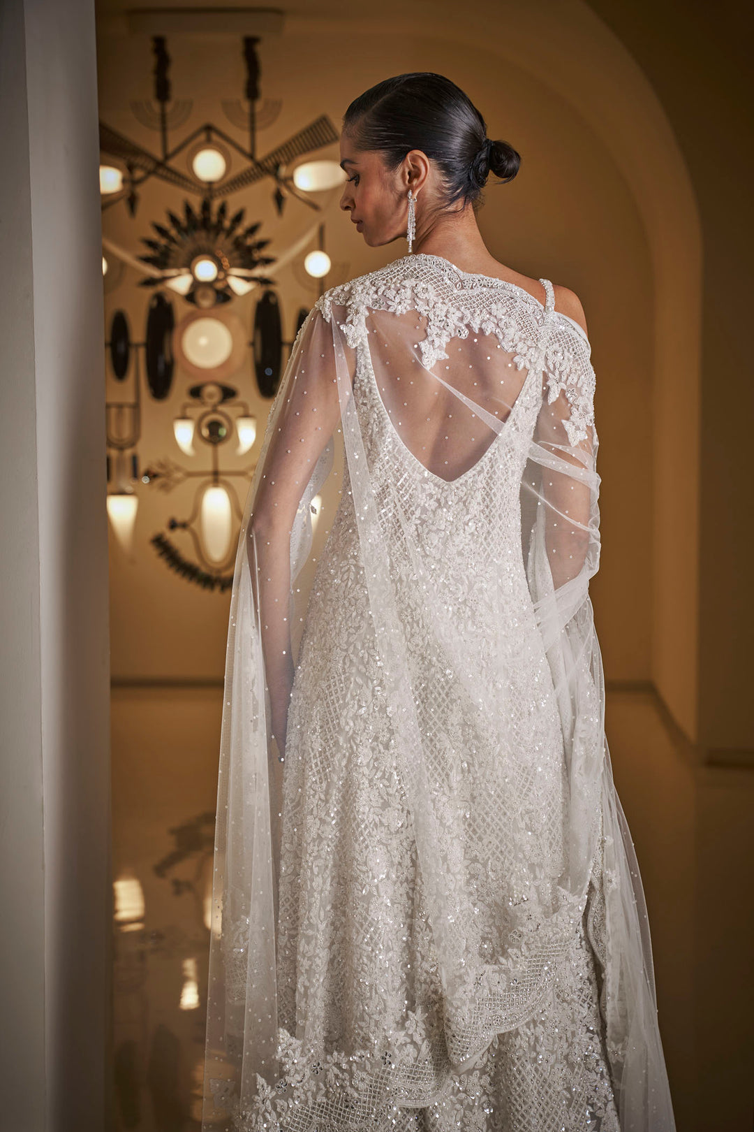 White Sequin Sharara Set