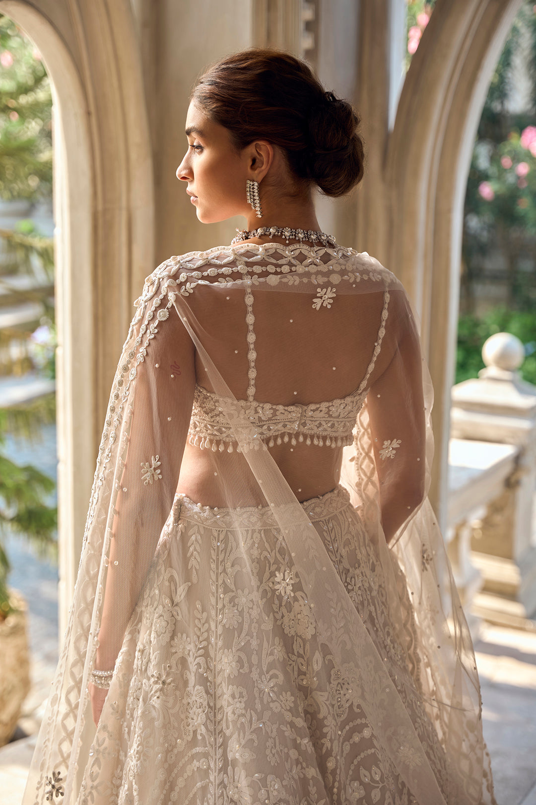 Nude Cream Abstract Dori Lehenga Set