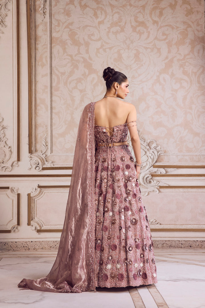 Champagne Rose Lehenga With Corset