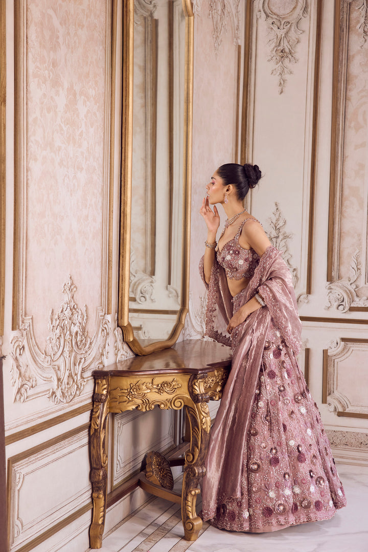 Champagne Rose Lehenga With Blouse