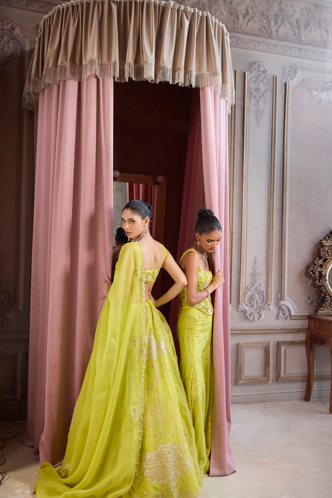 Neon Green Corset With Sharara