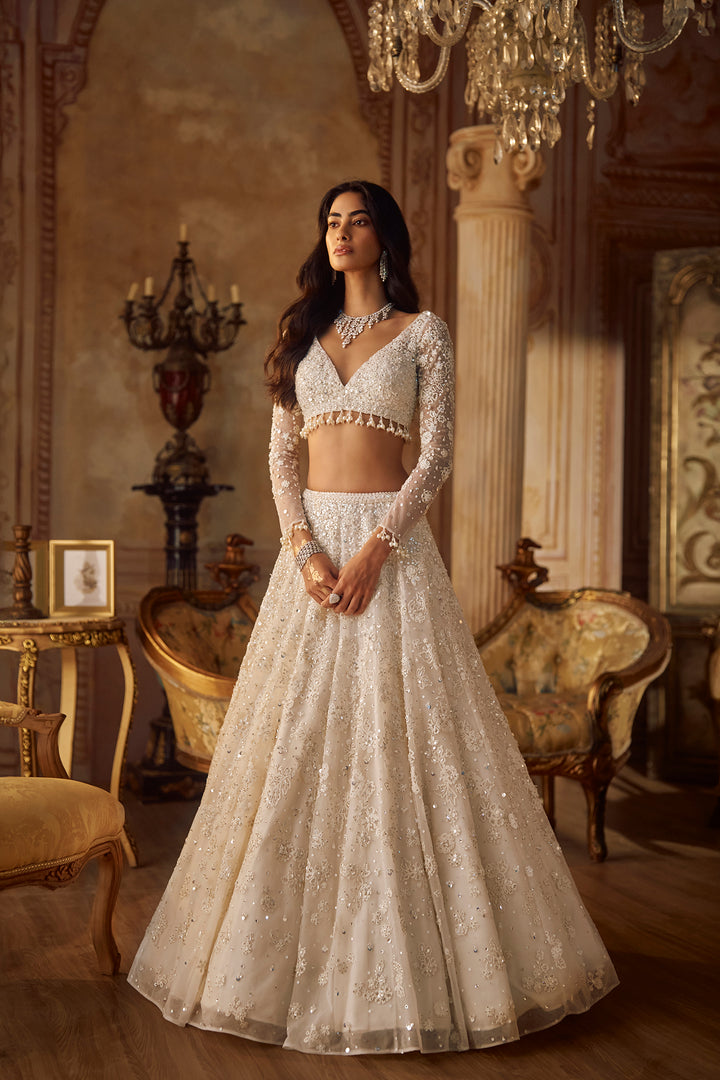 Ivory Floral Lehenga Set